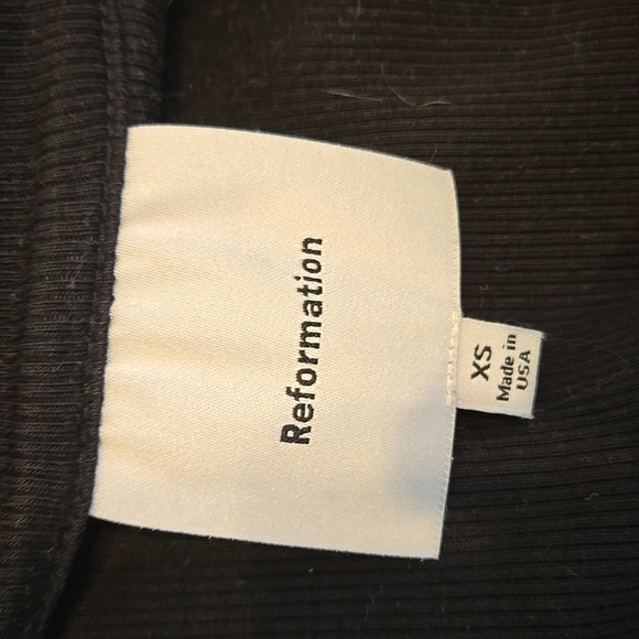 Reformation Black Ribbed Button Front Mini Dress - Picture 6 of 8